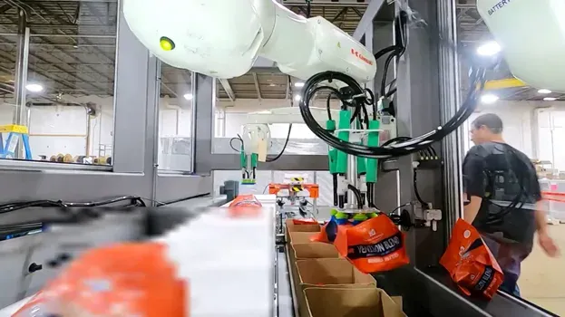ビジョン認識による箱詰めKawasaki RS007