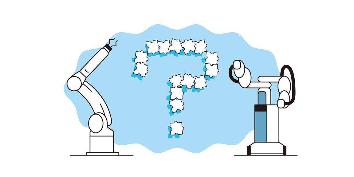 Ilustracja robotów przemysłowych: seria duAro i R